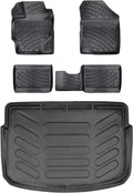 Floor Mats & Cargo Liner fits Toyota Yaris 2013-2020 Hatchback, Custom Fit All-Weather TPE Floor Liners, 3D Laser Measured, Waterproof, Durable, Black (Front, Rear & Cargo Set)