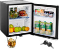 SMETA Mini Fridge 110V/12V DC Compact Refrigerator with Lock RV Truck Caravan Campervan Beverage Car Small Fridge with Lock, Reversible Door, Upright Deep Cooler Fridge 1.1 Cu.Ft