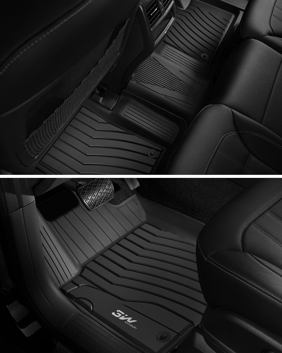 Floor Mats for Mercedes Benz GLE (2016-2018) - 3W Front and Rear 2 Rows All Weather Floor Liners Heavy Duty Custom Fit Vehicle Floor Carpet Mats Liner for Benz ML, Benz GL, Benz GLS (2017-2018), Black