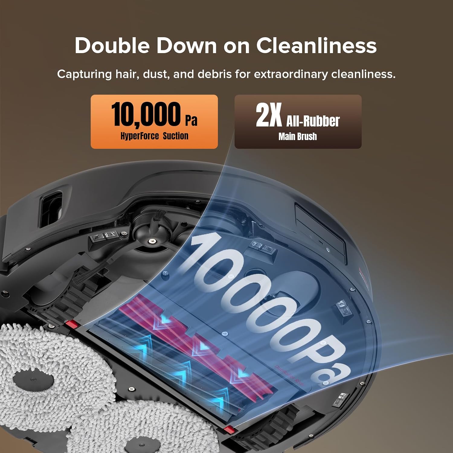 roborock Qrevo Master Robot Vacuum and Mop Combo, 10,000Pa Suction, FlexiArm Design Side Brush & Mop, Auto Mop Washing & Drying, Self-Emptying&Refilling, Dock Self-Cleaning, Obstacle Avoidance, Black