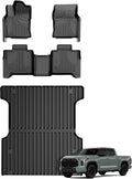 AOMSAZTO Floor Mats for 2022-2026 Toyota Tundra/Tundra Hybrid (Only CrewMax Cab) 5.5FT Truck Bed Mat - All Weather Protection Floor Liners & Bed Liner Set Accessories