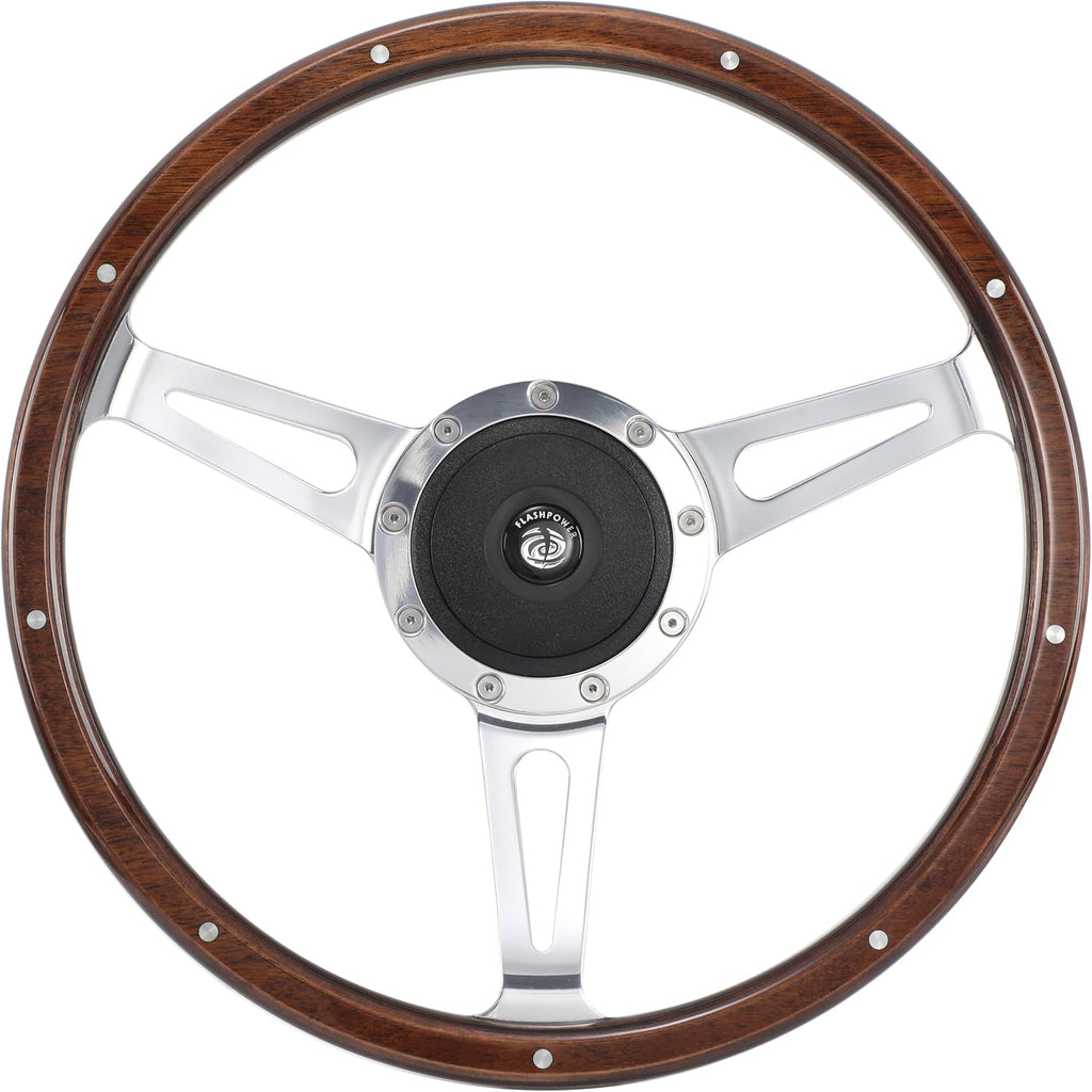 14'' Classic Riveted wood grain steering wheel Restoration MG MGB Midget Derrington