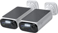 Geeni Falcon Smart Solar Battery Camera 2K+ – Outdoor Camera Wireless, Weather Resistant with Solar-Powered Battery, Motion Alerts, Color Night Vision, Two-Way Audio — 2-Pack, White