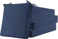 Unimatta Sunbrella Square Corner Seat Cushions, 18.5' x 16' x 3', Set of 4, Indoor Outdoor Water Repellent Universal Chair Pads with Ties for Patio Furniture, Garden Dining Chairs, Specrtum Indigo
