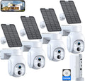 Security Cameras Wireless Outdoor, No Subscription, Solar-Powered, Home Security Cameras System with 360° Pan & Tilt, Auto Tracking, 2K Color Night Vision, 500G HDD Local Recording, 2.4G & 5G WiFi