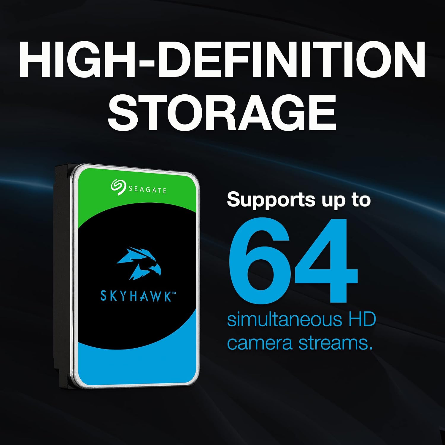 Seagate Skyhawk 8TB Video Internal Hard Drive HDD – 3.5 Inch SATA 6Gb/s 256MB Cache for DVR NVR Security Camera System with Data Rescue Services (ST8000VX010)