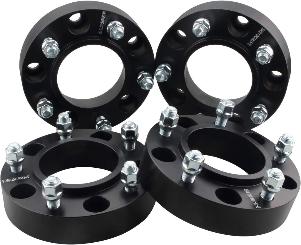 4pc Forged 5x150 Hubcentric Wheel Spacers 1.25 Inch 14x1.5 Studs 110mm Hub | Compatible with Toyota 5 Lug for 2007-2021 Tundra, 1998-2021 Land Cruiser, 2008-2022 Sequoia, 2008-2021 LX 570