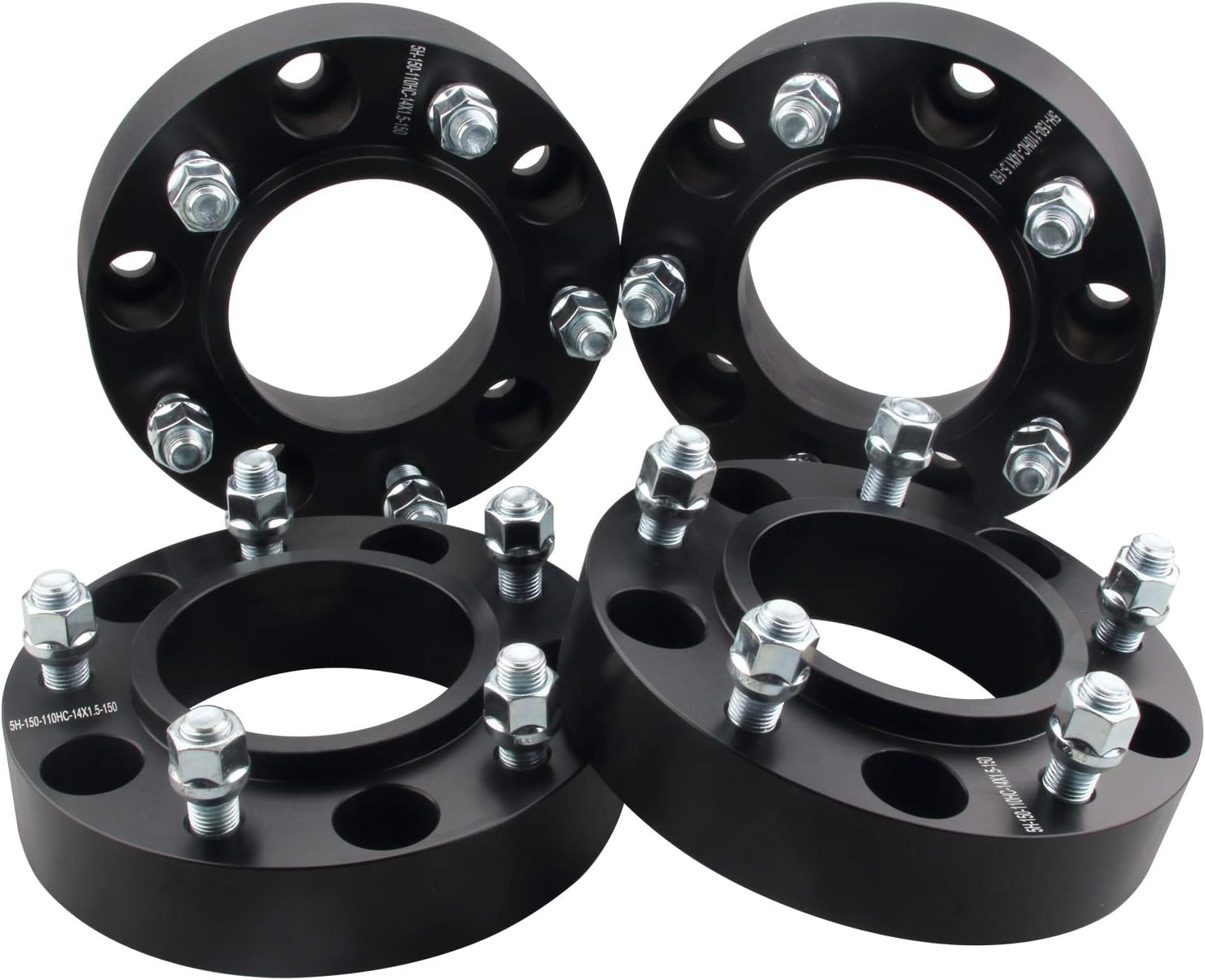 4pc Forged 5x150 Hubcentric Wheel Spacers 1.25 Inch 14x1.5 Studs 110mm Hub | Compatible with Toyota 5 Lug for 2007-2021 Tundra, 1998-2021 Land Cruiser, 2008-2022 Sequoia, 2008-2021 LX 570