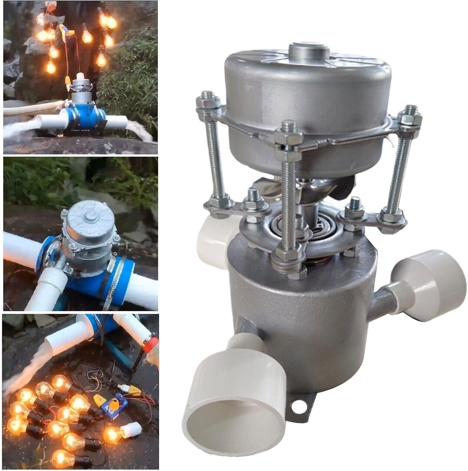 New 1000W Hydroelectric Generator 3 Connectors 110V/220v 50Hz Aluminum Alloy Turbine Hydroelectric Generator Lighting Charger Mobile Phone (Color : 1000W, Size : 110V)