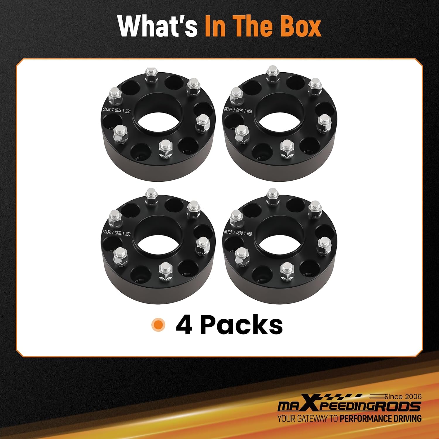 maXpeedingrods 2 Inch 6x5.5 Hubcentric Wheel Spacers for Chevy Silverado Sierra 1500, 6x139.7mm M14x1.5 Studs 78.1mm Hub Bore with Lip Forged Spacer for Tahoe, Suburban, Yukon 6 Lug