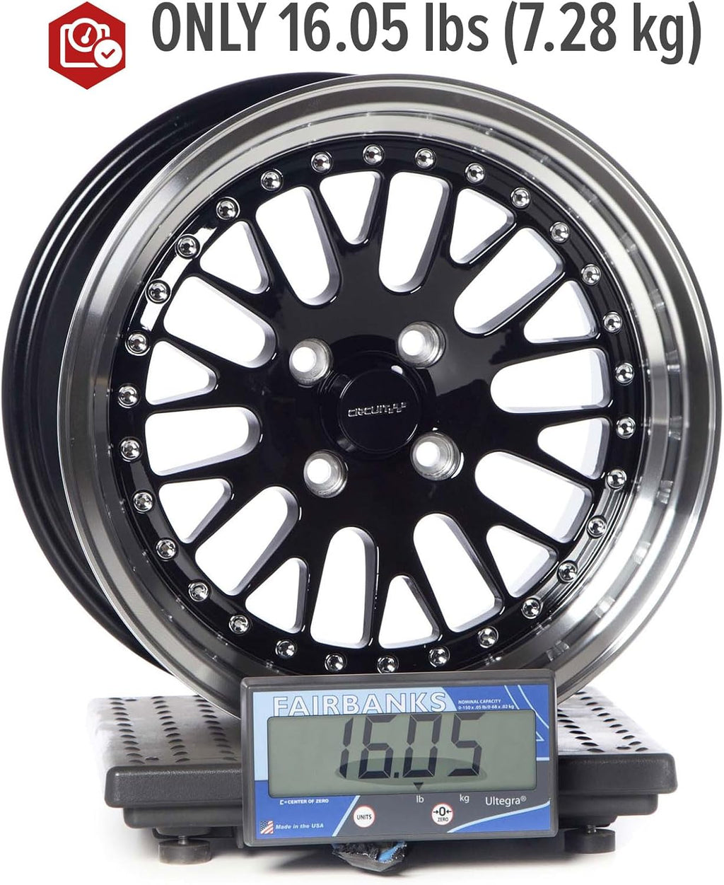 Circuit Performance CP21 15×8 Gloss Black/Machined Lip Wheel 4×100 [+25mm] compatible with Honda Civic EK EG, Acura Integra, BMW E30, Mazda Miata