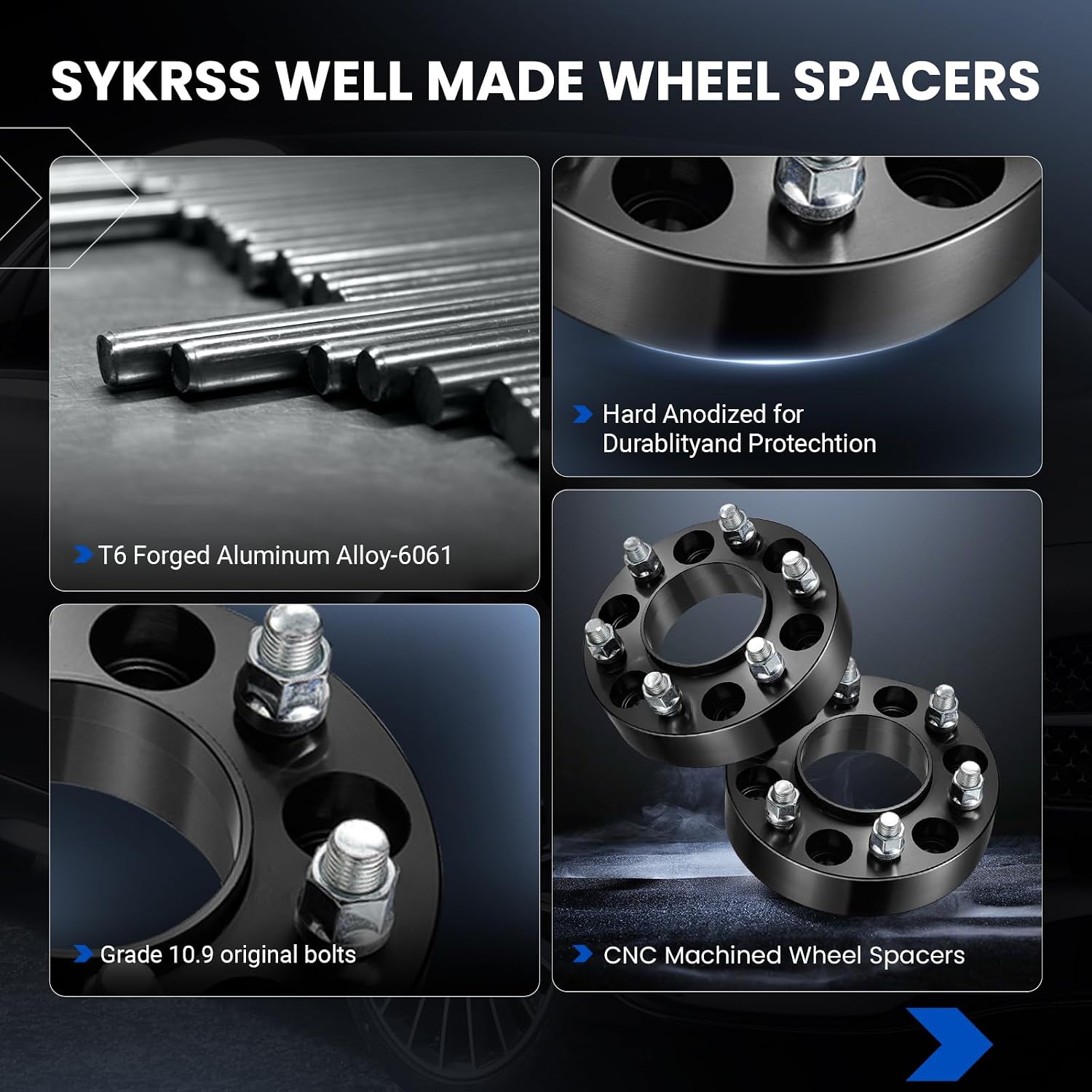 6x135(6x5.3) Wheel Spacers 1.5inch Compatible with Ford 15-23 F150,Expedition,Lobo, 87.1mm Center Bore & 6 Lug Forged Wheel Adapters M14x1.5 Compatible with Lincoln 15-23 Navigator, 4PCS