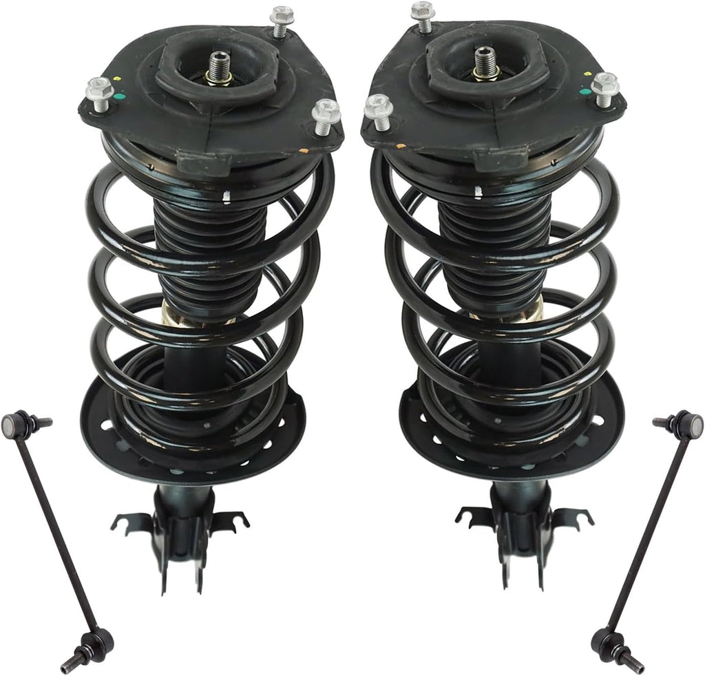 TRQ Front Suspension Kit Complete Strut & Coil Spring Assembly Sway Bar Stabilizer Link Compatible with 2011-2017 Nissan Juke