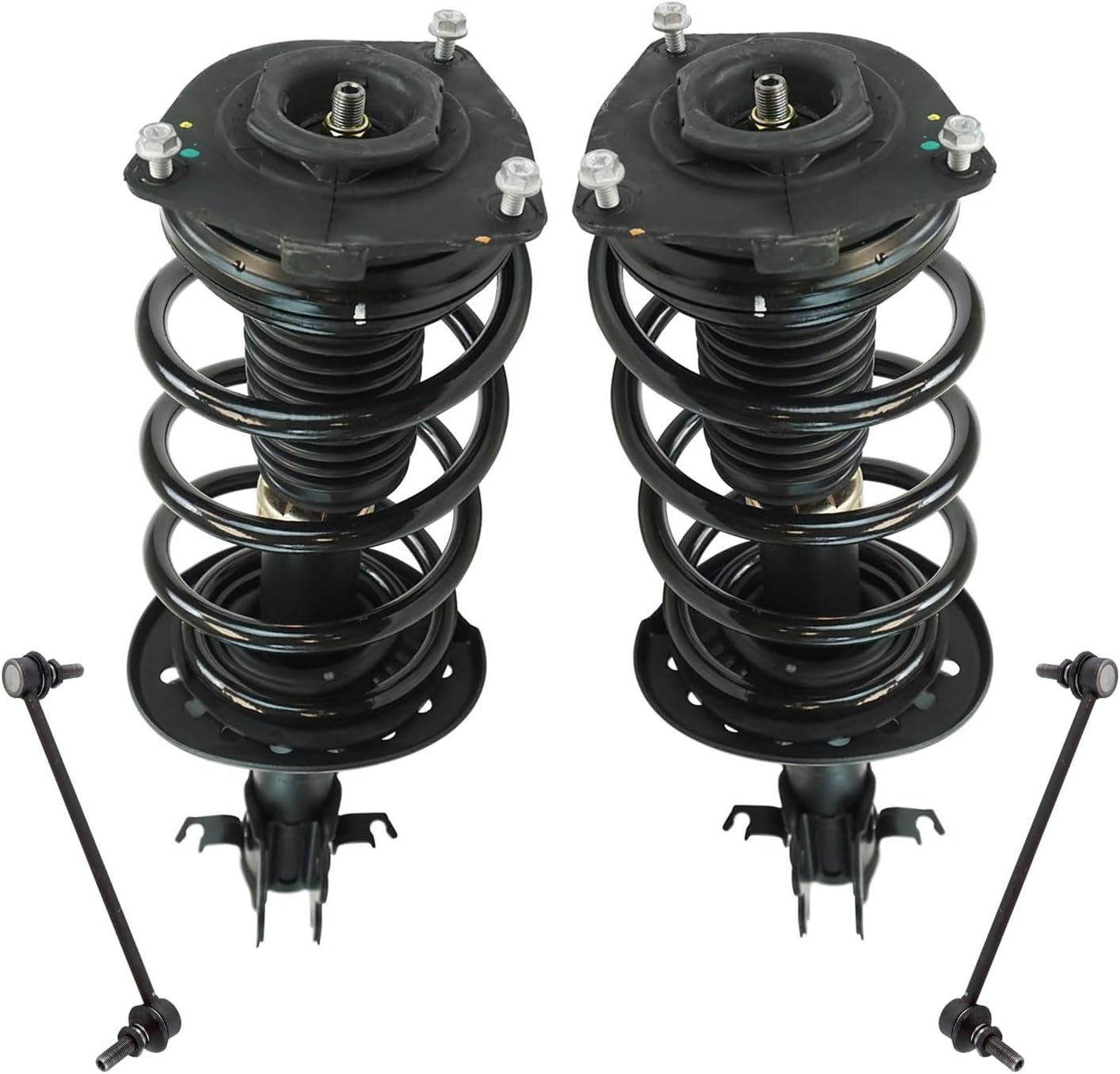 TRQ Front Suspension Kit Complete Strut & Coil Spring Assembly Sway Bar Stabilizer Link Compatible with 2011-2017 Nissan Juke