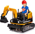 360 Degree Rotating Ride On Excavator and Bulldozer,JOYLDIAS 12V12AH Battery Powered Ride On Toy Backhoe W/Track Design Wheels for All Terrain,Remote Control,MP3,Toolbox for Kids,Parent,Yellow