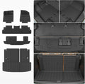 Floor Mats Compatible with 2022-2025 2026 Nissan Pathfinder 7&8 Seats Cargo Mat Cargo Liner TPE Back Seat Cover Protector 2024 Pathfinder Accessories (Trunk Mat with Backrest Mat+Floor Mats)