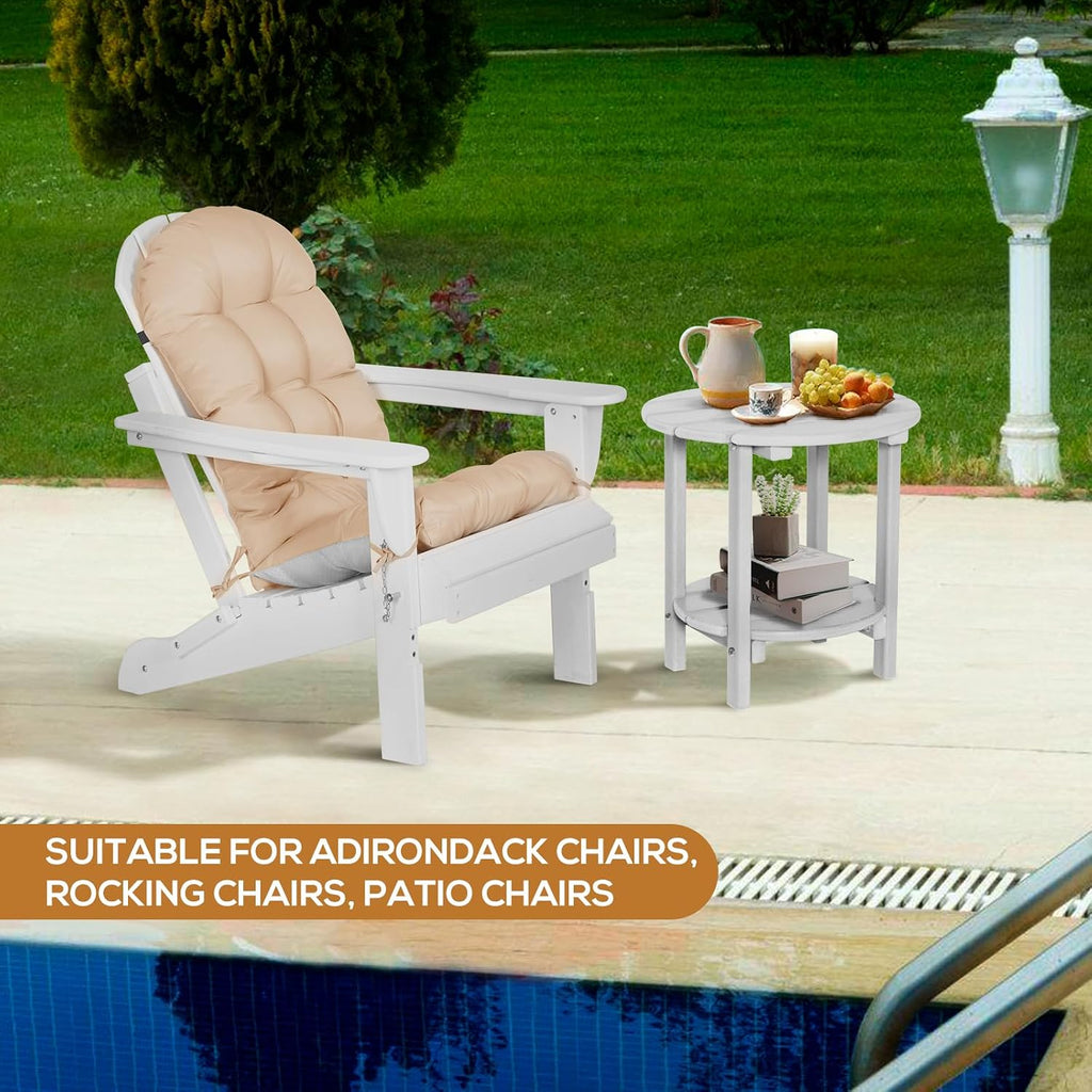 Adirondack Chair Cushions Set of 4, Thick High Back Rocking Chair Cushion 47x19.6x4 Inch, Folding Patio Pads with Ties, Waterproof & Fade-Resistant Seat Pads Indoor/Outdoor (Khaki)