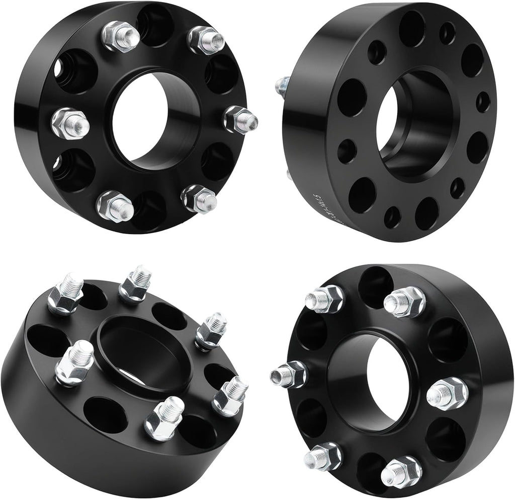 6x5.5 Wheel Spacers Hubcentric Real Forged Spacers Center Bore 78.1mm M14x1.5 Studs for Silverado 1500, 2'(50.8mm) Sierra 1500 Tahoe Yukon Escalade Suburban Yukon XL for 6 lug Set of 4 Black