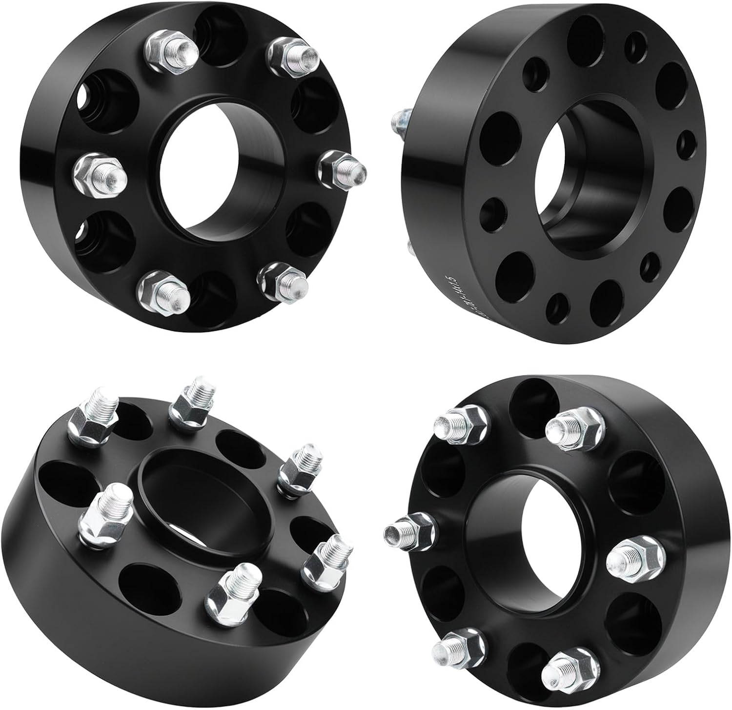 6x5.5 Wheel Spacers Hubcentric Real Forged Spacers Center Bore 78.1mm M14x1.5 Studs for Silverado 1500, 2'(50.8mm) Sierra 1500 Tahoe Yukon Escalade Suburban Yukon XL for 6 lug Set of 4 Black