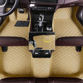 Custom Fit Leather Car Floor Mats for Chevrolet Silverado 1500 2014-2018,Waterproof Anti-Slip Vehicle Floor Liners, Durable Easy Clean Interior Protection Mats(Full Set/Beige)
