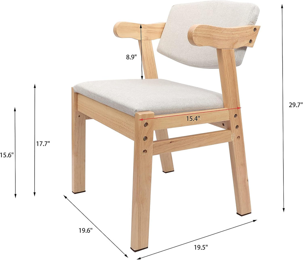 Kids Study Chair Rubber Wood Height Adjustable Dining/Office/Leisure Chair（Nature）
