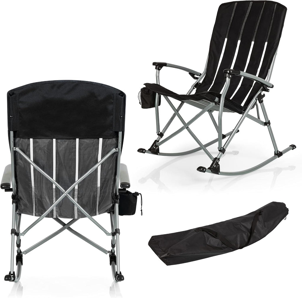 Picnic TIME Outdoor Rocking Camp Chair - XL Heavy Duty Camping Chair for Adults