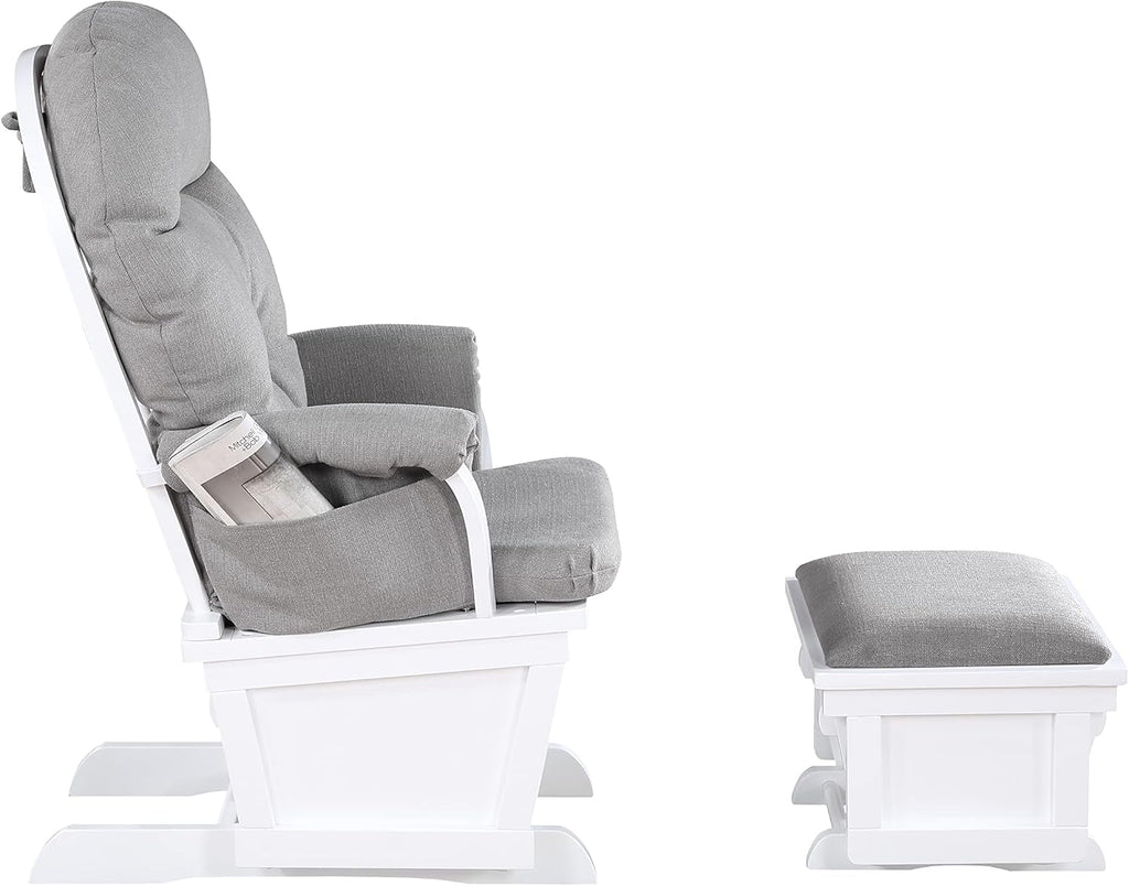 Suite Bebe Madison Glider & Ottoman, White/Oyster