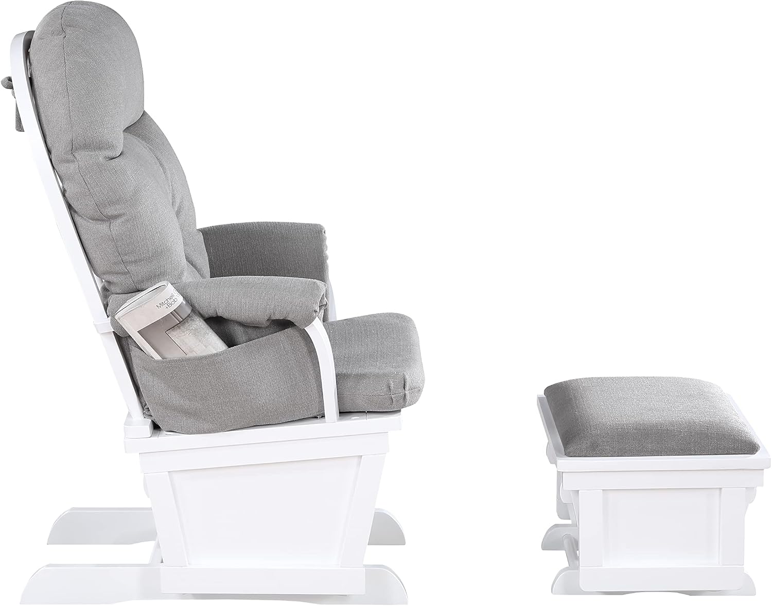 Suite Bebe Madison Glider & Ottoman, White/Oyster