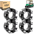 10L0L 2 Inch Golf Cart Wheel Spacers Kit with Lug Nuts - for Yamaha,Club Car,EZGO, 4x4 Bolt Pattern, 68mm Hub Bore, 1/2-20 Studs, CNC Aluminum, 4 Pack Wheel Hub Adapters