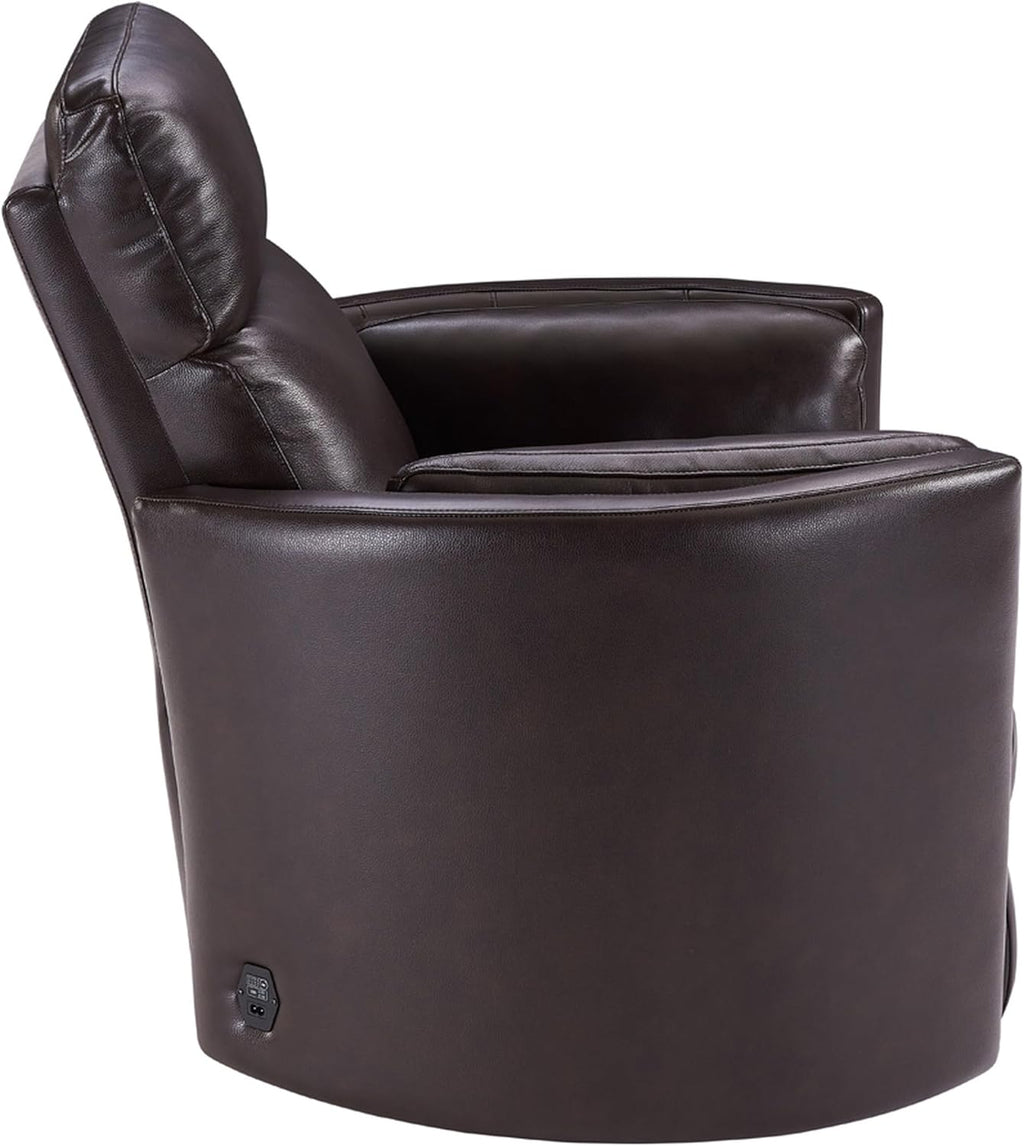 Parker Living Radius - Florence Brown - Powered by Freemotion Cordless Power Swivel Glider Recliner for Adults with USB and Type-C Ports, Single Sofa Chair for Living Room