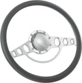 15.5'' Billet Half Wrap 9 Bolts Steering Wheel with 2'' Dish and Horn Button(Dark Grey)