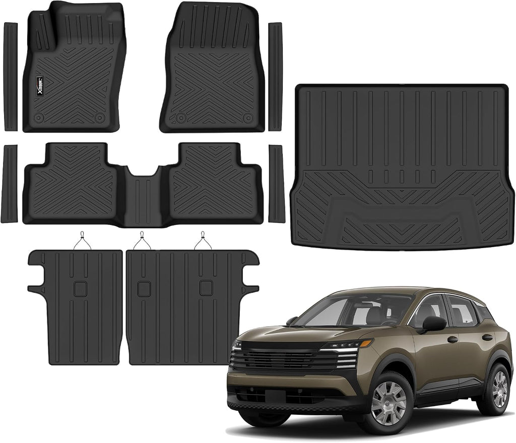 Floor Mats for 2025 2026 Nissan Kicks S/SV for Trunk Mat with Backrest Mat All Weather Mat TPE Rubber Floor Liner Set Cargo Liner for 2025 2026 Nissan Kicks Accessories