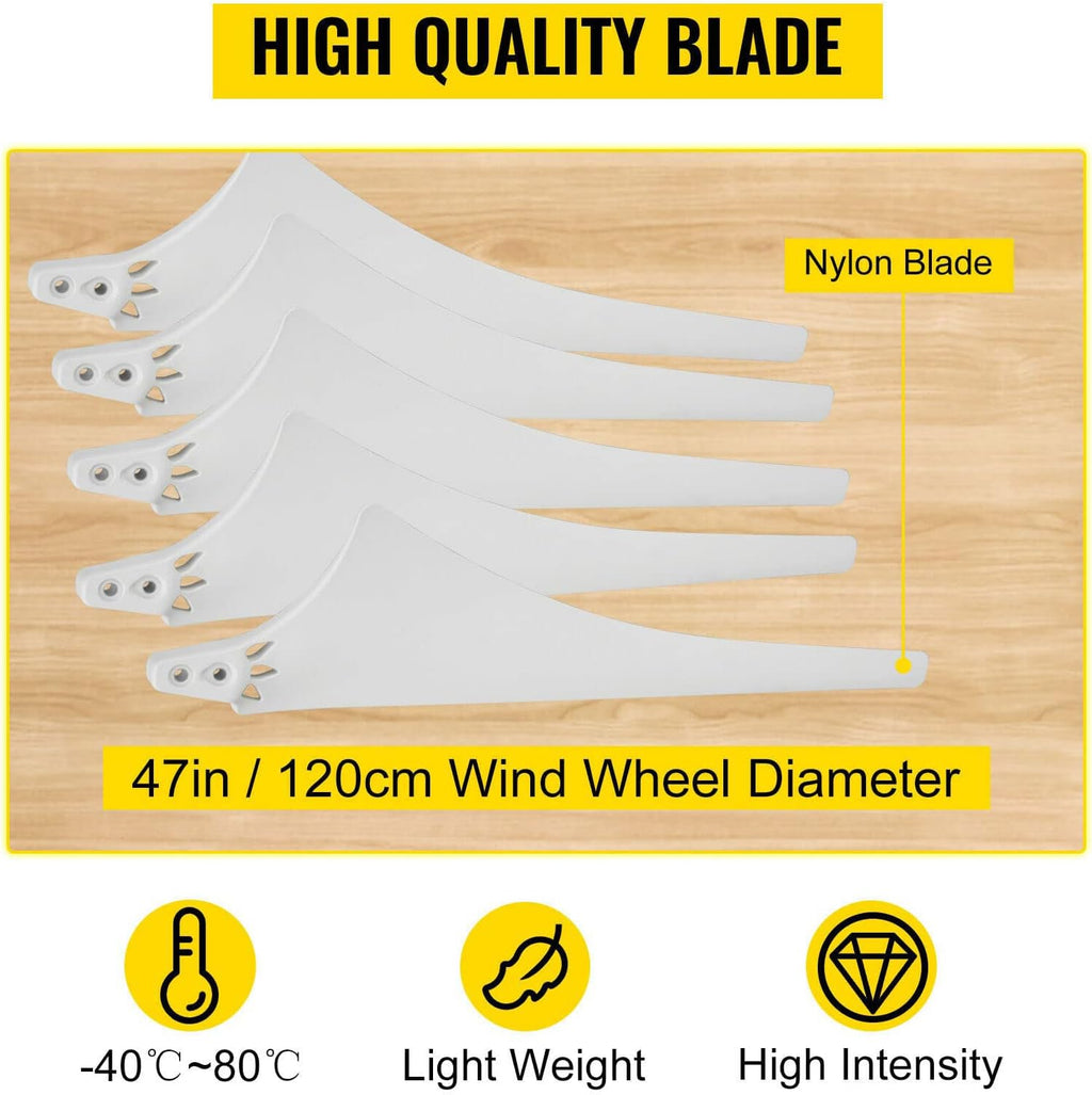 1000W Wind Turbine Generator with Controller, Home Small Wind Power Motor Kit, Low Noise High Efficiency