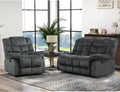 CANMOV Manual Reclining Sofa Set,2 Pieces Sofa Furniture Set for Living Room, Manual Recliner Chair and Recliner Loveseat with Arms for Living Room, Bedroom, Grey(1+2)