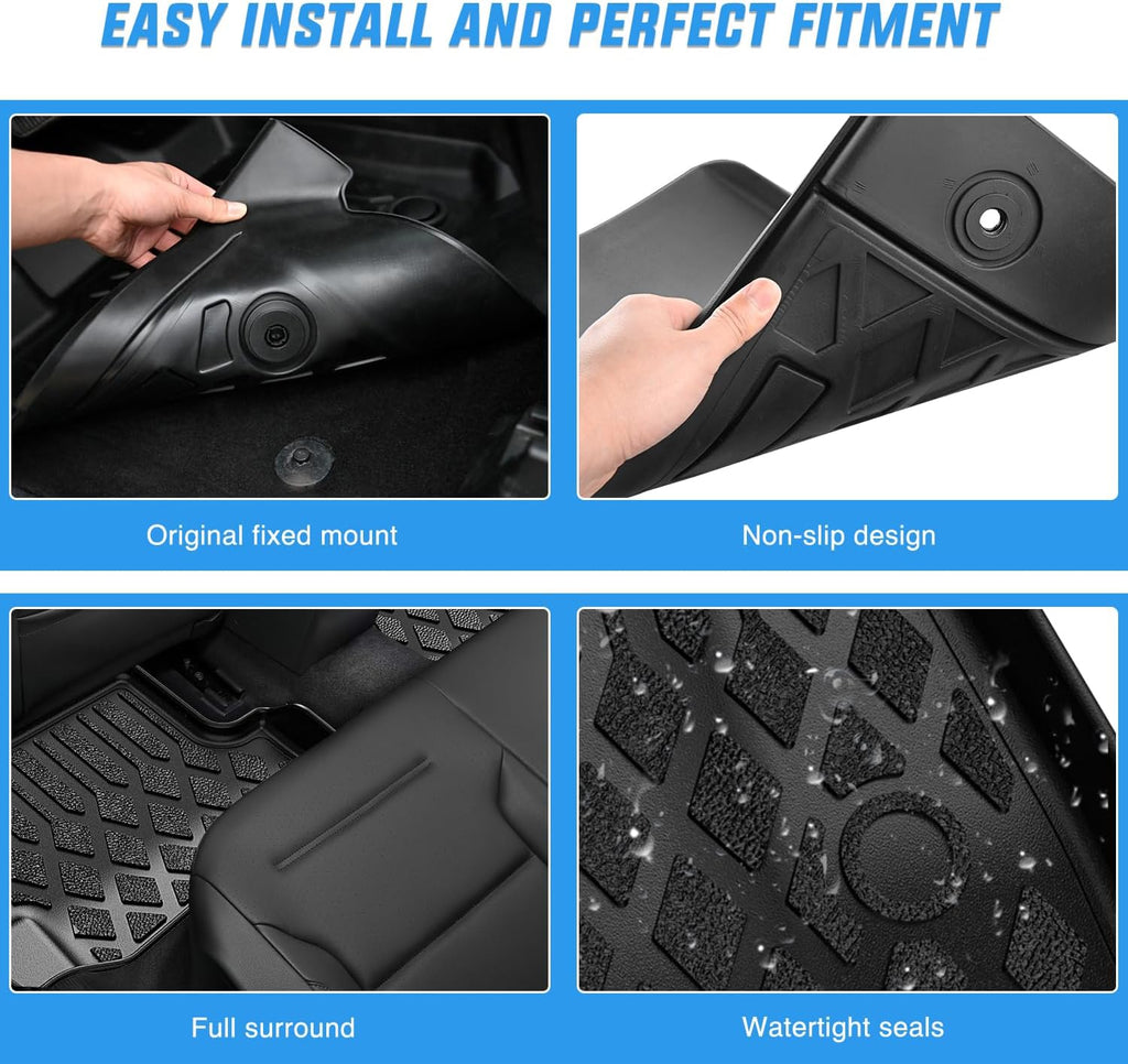 Nilight TPE Floor Mats for Ford F250 F350 F450 Super Duty Crew Cab 1999 2000 2001 2002 2003 2004 2005 2006 2007 All Weather Custom Fit Heavy Duty Floor Liners