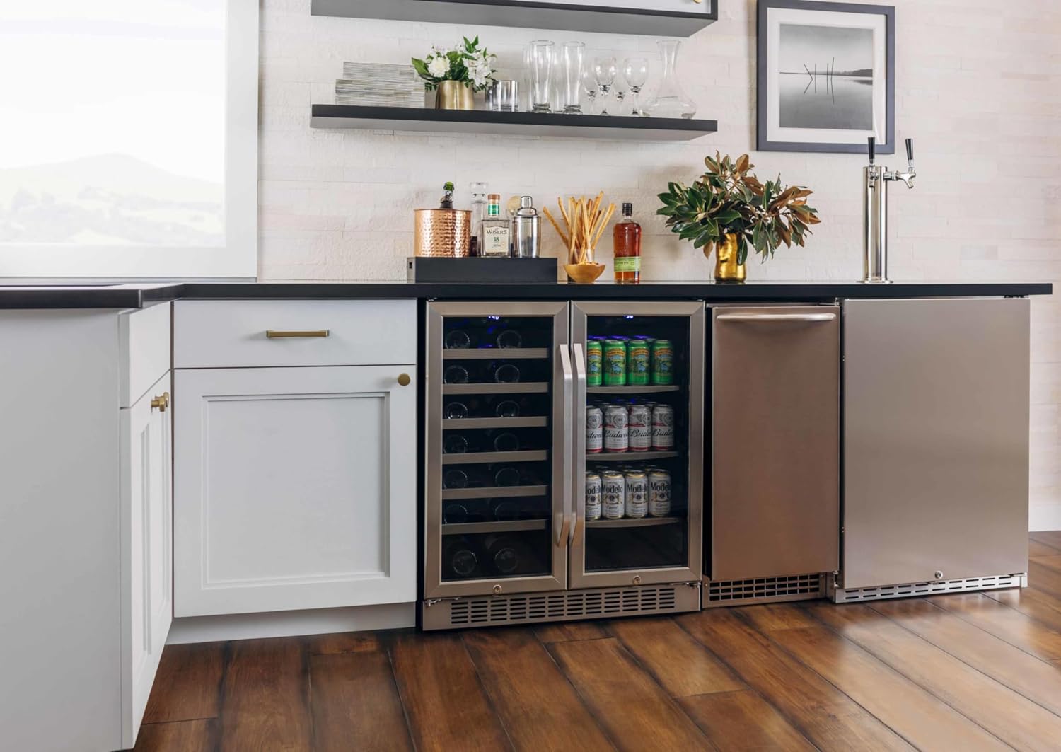 EdgeStar CWB2886FD 30-Inch Built-In Wine and Beverage Cooler with French Doors
