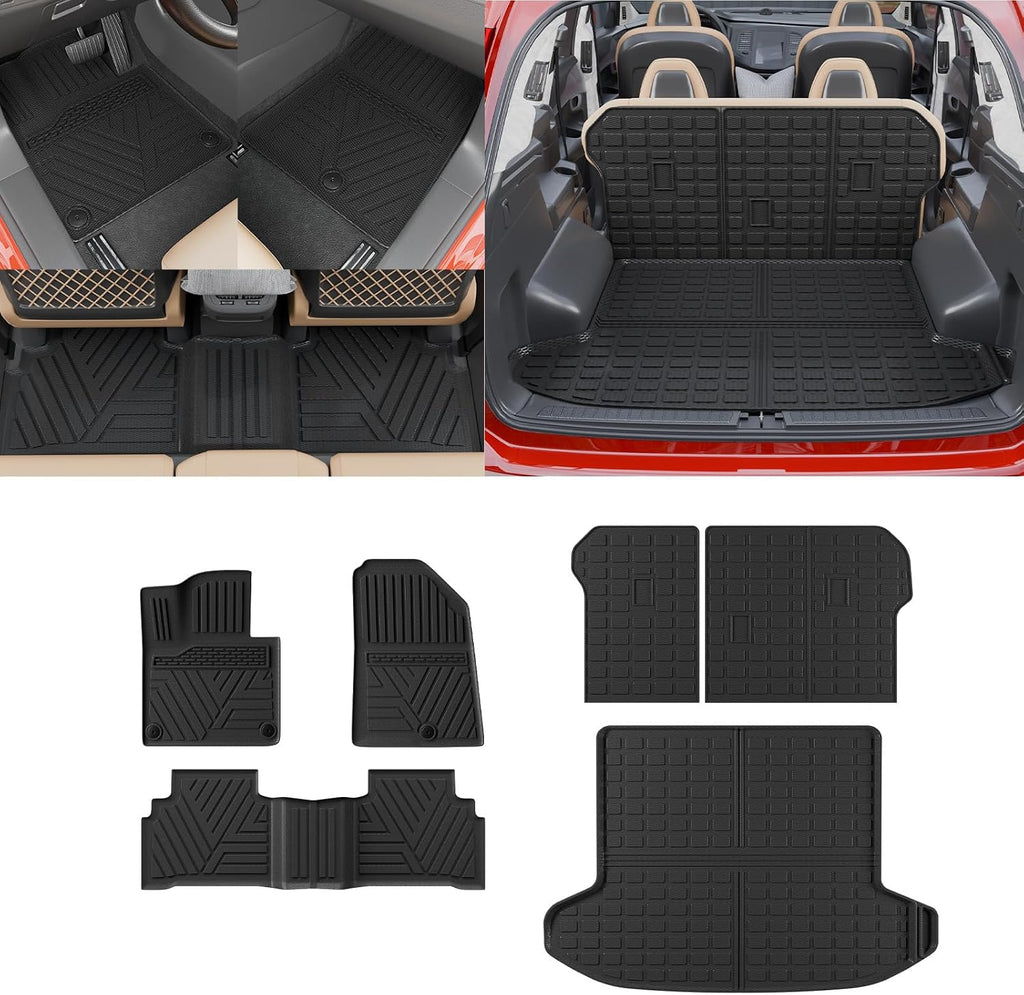 Floor Mats Compatible with 2023 2024 2025 2026 Kia Sportage Cargo Mat Cargo Liner TPE All Weather Back Seat Cover Protector 2025 Sportage Accessories (Trunk Mat+Backrest Mats+Floor Mats)