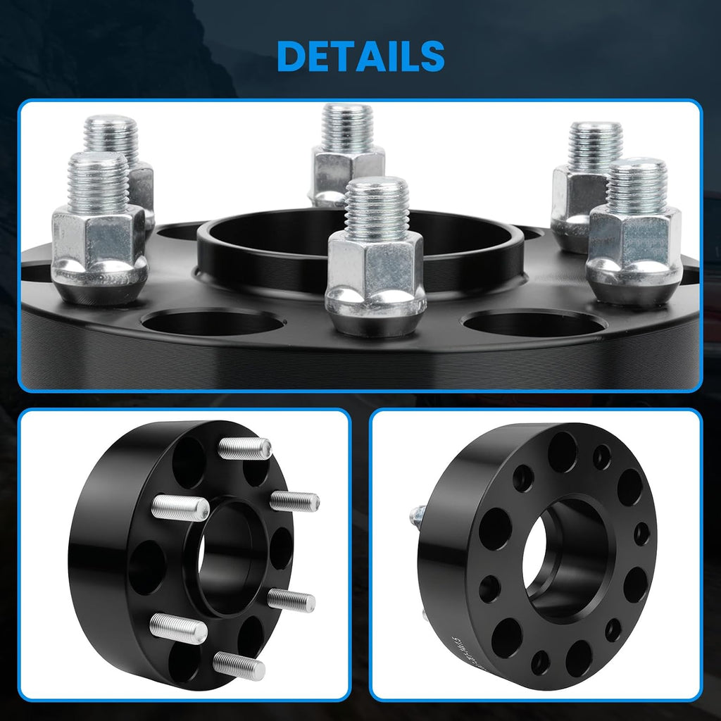 6x5.5 Wheel Spacers Hubcentric Real Forged Spacers Center Bore 78.1mm M14x1.5 Studs for Silverado 1500, 2'(50.8mm) Sierra 1500 Tahoe Yukon Escalade Suburban Yukon XL for 6 lug Set of 4 Black