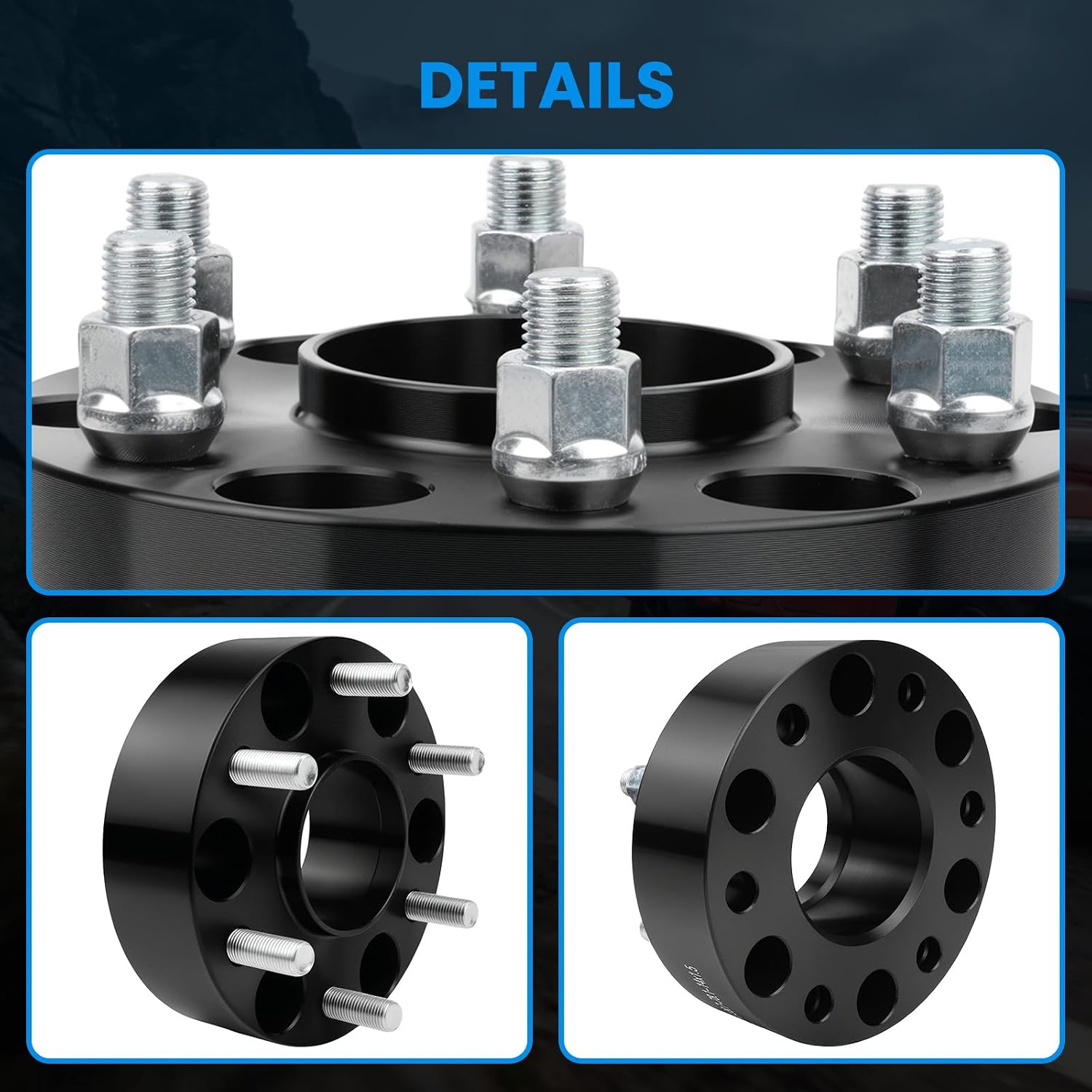 6x5.5 Wheel Spacers Hubcentric Real Forged Spacers Center Bore 78.1mm M14x1.5 Studs for Silverado 1500, 2'(50.8mm) Sierra 1500 Tahoe Yukon Escalade Suburban Yukon XL for 6 lug Set of 4 Black