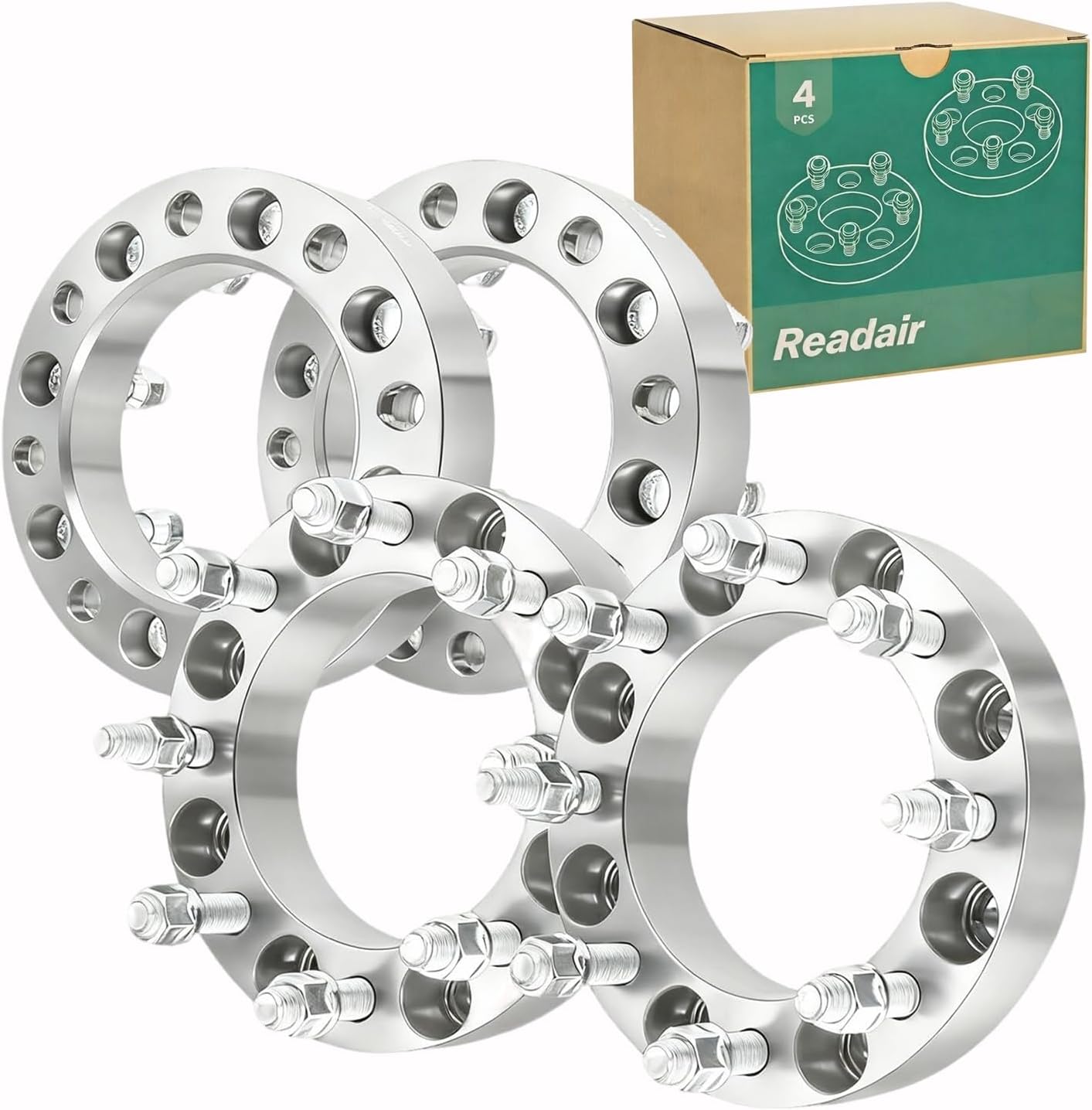 2 inch 6x5.5 to 8x6.5 Wheel Adapters with M14x1.5 Studs 108mm Hub Bore,Compatible with Silverado 1500,Sierra 1500,Tahoe,Yukon,Suburban 1500,4PC
