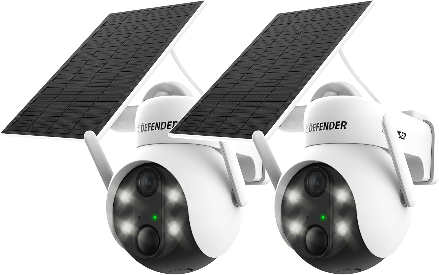 Defender Solar Powered Security Camera | 4K/8MP AI Everwatch PTZ | Wireless Outdoor Camera | Night Vision | AI Tracking Camera | Two-Way Talk | Motion Sensor | IP65 Rated | No Monthly Fees | Pack of 2