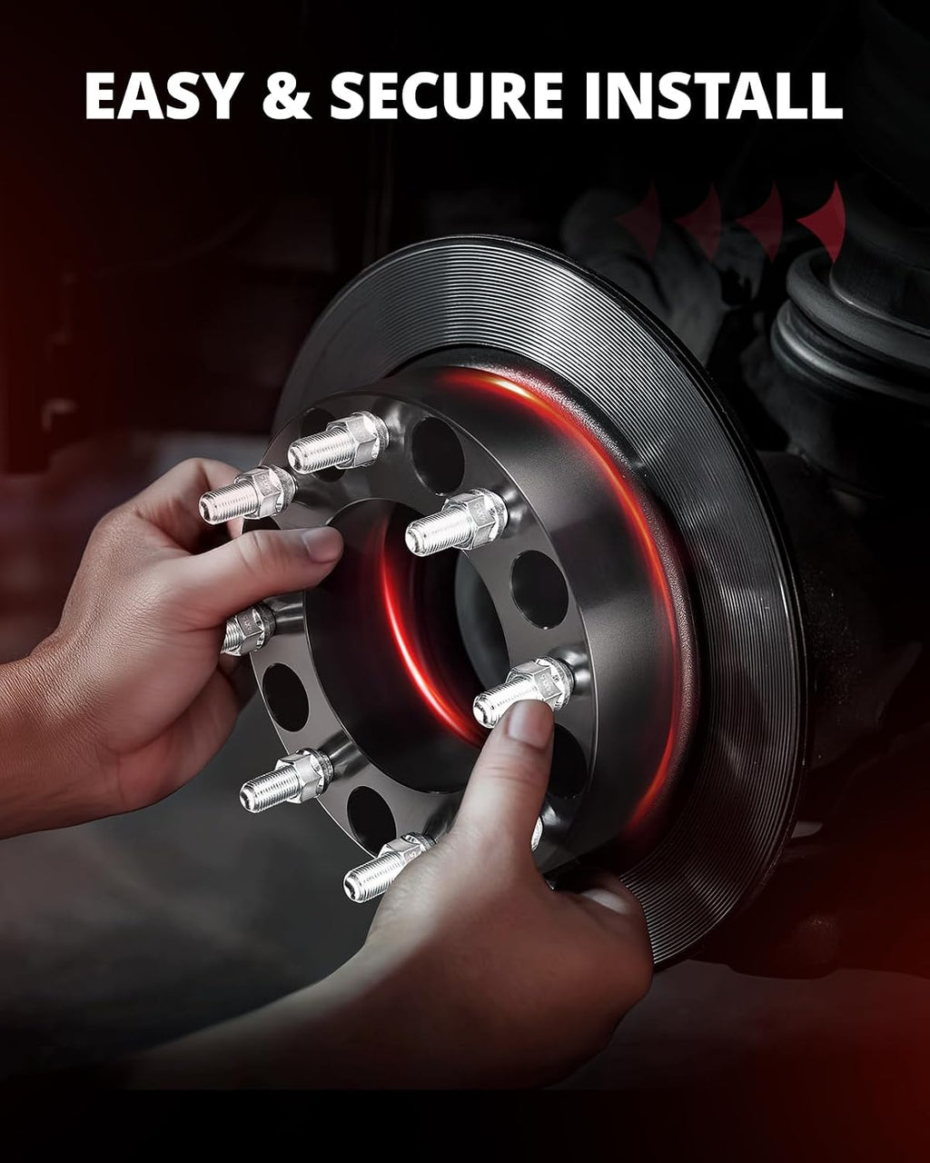 EVIL ENERGY 8x180 Wheel Spacers 1.5 inch Compatible with Chevy Silverado 2500 2011-2018, 8x180 mm 8 Lugs 125 mm Hub Bore M14x1.5 Studs Black, Not Hubcentric