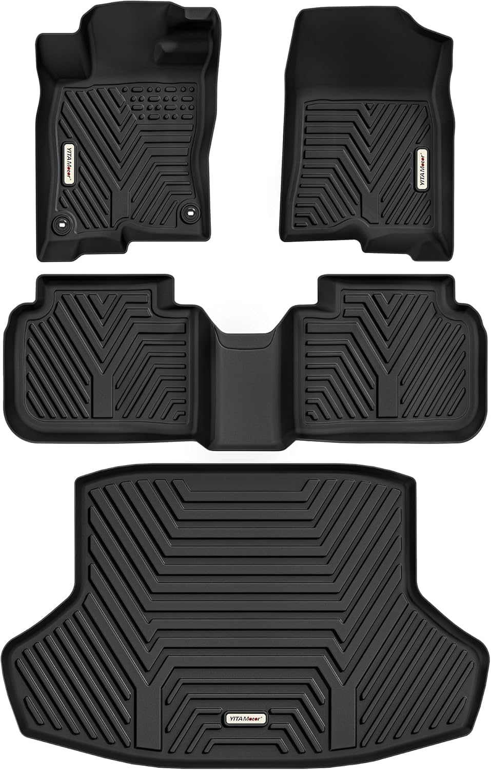 YITAMOTOR Floor Mats &Trunk Mat Fit for 2022-2026 Honda Civic Sedan (Not for Hatchback) / 2023-2026 Acura Integra TPE All Weather Custom Fit Car Liners Accessories, 1st & 2nd Row & Cargo Liner