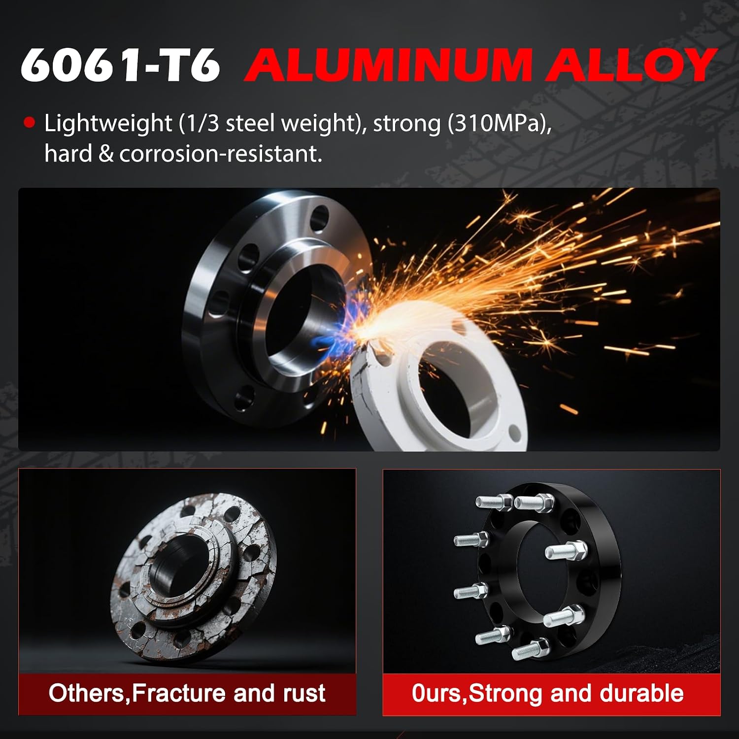 8x180mm Wheel Spacers 1.5 inch 125mm Hub Bore M14x1.5 Studs Aluminum CNC Wheel Adapters 4pcs Car Wheel Accessories Parts Fit for Silverado Sierra 2500HD 3500HD 2011-2019