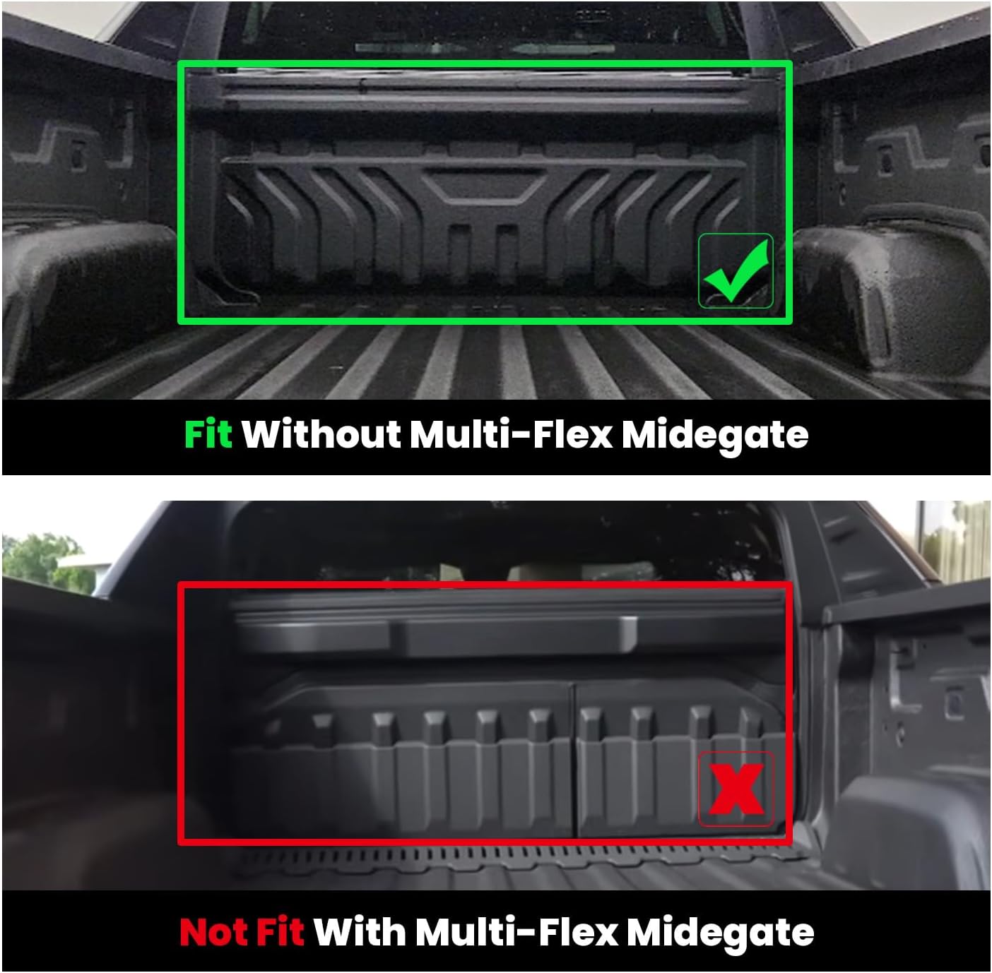 LASFIT Floor Mats for Chevrolet Chevy Silverado EV 2024-2026 (Fit Without Multi-Flex Midgate, Not Fit with Multi-Flex Midgate), All Weather TPE Custom Fit Floor Mats for Cars