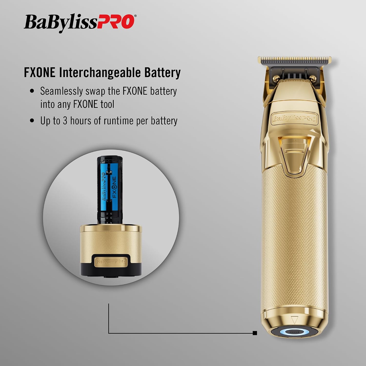 BaBylissPRO FXONE Professional Cordless Outlining Trimmers for Men with Interchangeable Battery