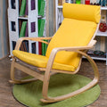 Rocking Chair Indoor, Glider Rocking Chair with High Backrest, Modern Accent Chair Nursery Chair with Wood Legs, Comfy Armchair Rocking Chairs for Living Room, Bedroom, Offices,Yellow a