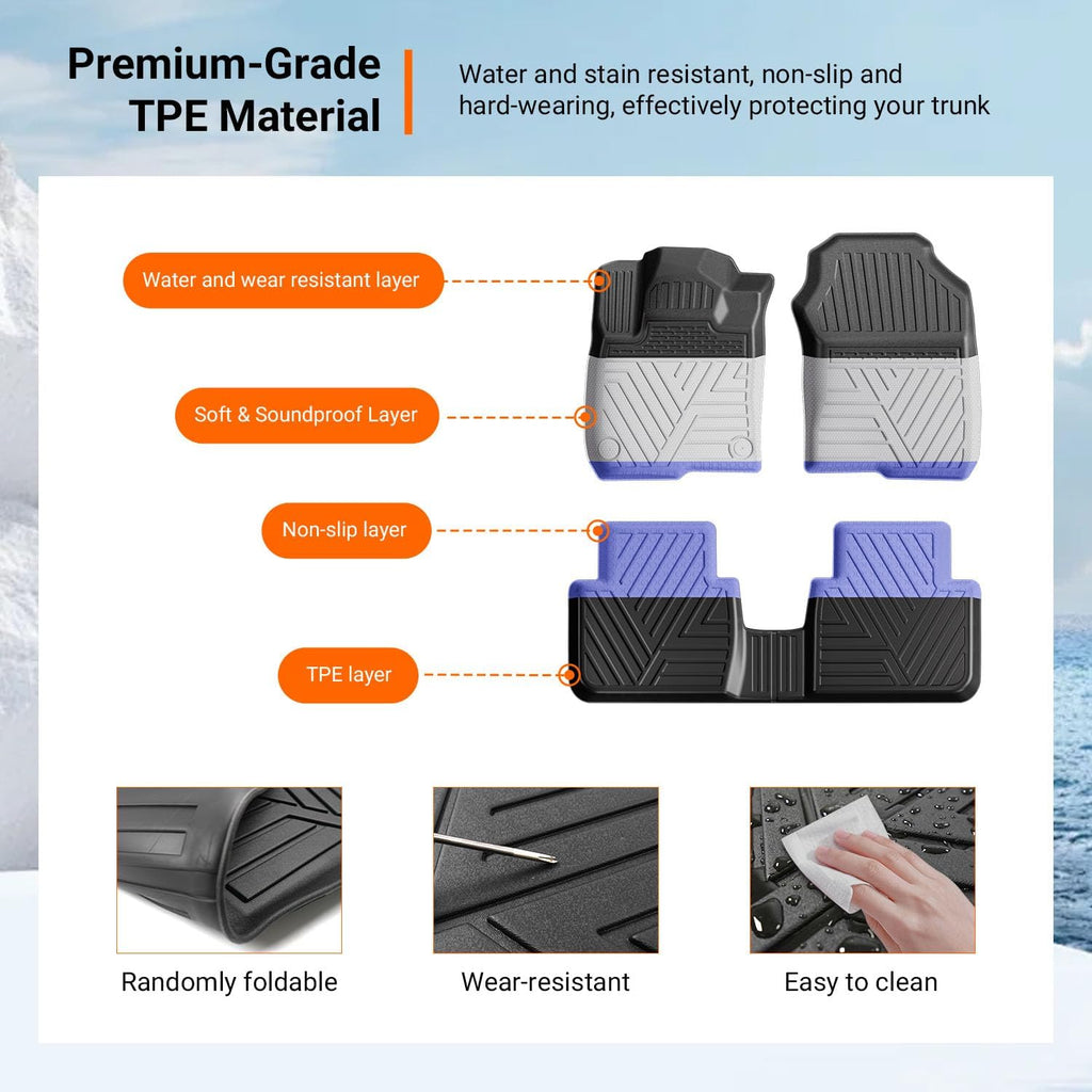 powoq Floor Mats Compatible with 2023-2026 Honda HRV Trunk Mat Cargo Liner Floor Liner Backrest Mat TPE Replacement for 2023-2026 Honda HRV Accessories (Trunk Mat+Backrest Mats+Floor mats)