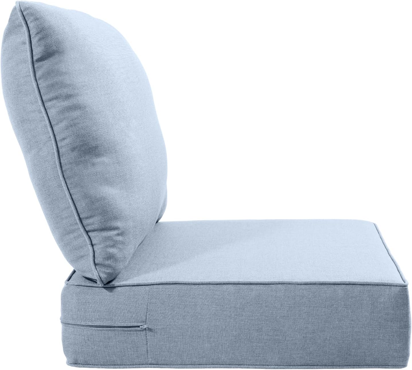 Luxury 22x24/22x25 6-Inch Outdoor Chair Cushions Set of 4 - Heavy Duty Water-Resistant Comfortable Cushion for Patio Furniture Dining Gliding Rocker Loveseat L-Shape Sofa - Baby Blue