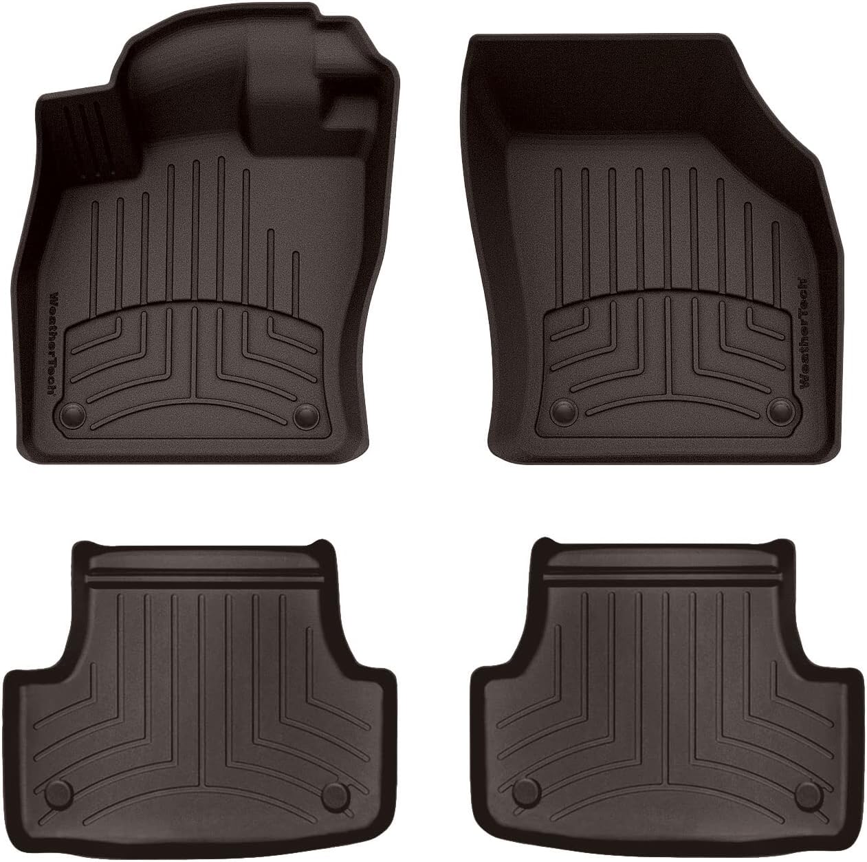 WeatherTech FloorLiner HP Custom Fit Floor Mats for Audi A3, A3 Sportback e-tron, RS3-1st & 2nd Row (47496-1-2IM), Cocoa